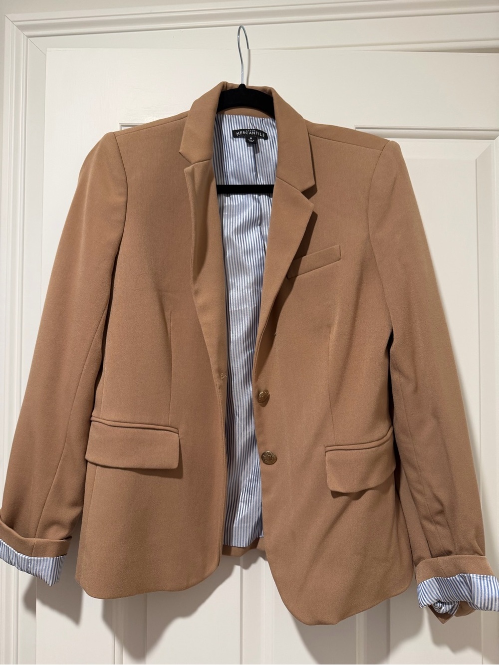 J.Crew Mercantile Tan Single-Breasted Tailored Blazer